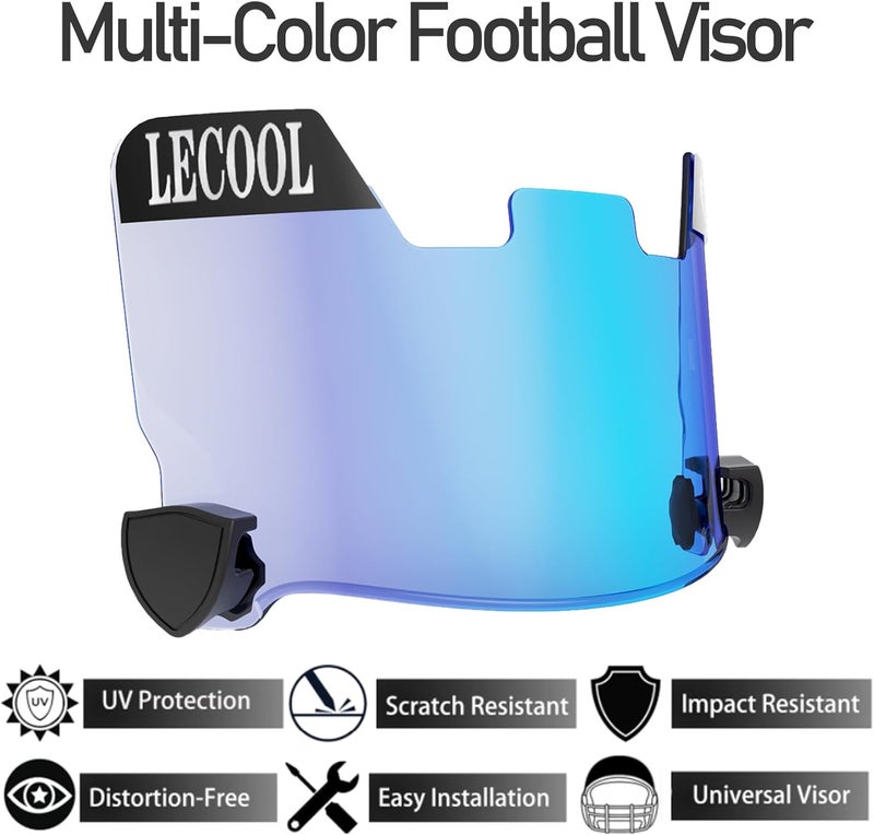 LeCool Multi-Color Football Visor,Enhance Your Game -Fits Adult & Youth Football Helmets - Image 2